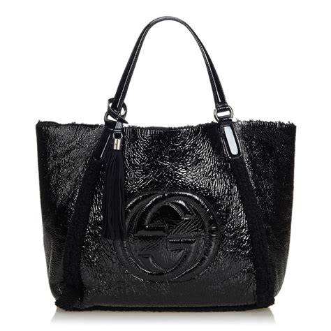 gucci patent tote bag